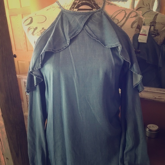 NWT Michael Kors Cold Shoulder Jean Dress XS - Picture 1 of 7
